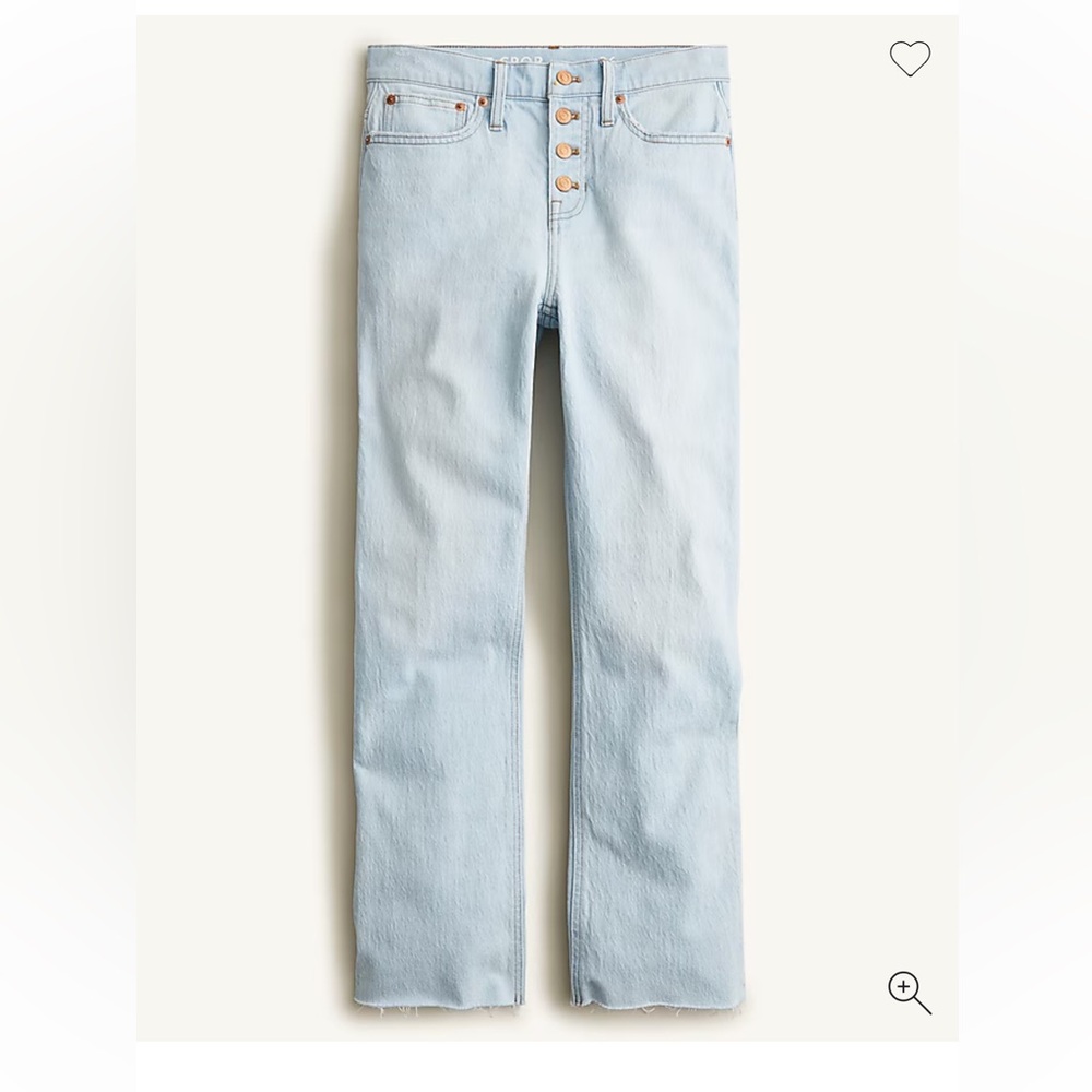 J.Crew Billie 10” Demi-Boot Crop Jeans in Rocky Beach Wash, Size 23
